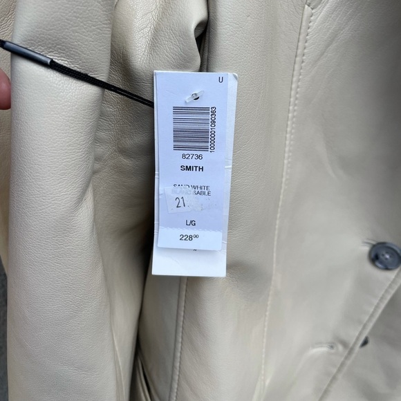 Aritzia Babaton Smith Leather Blazer in Sand White NWT! New with Tags! - Picture 14 of 14